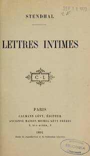 Tapa de Lettres intimes