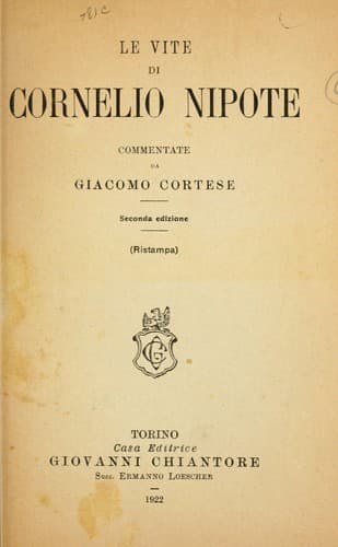 Tapa de Le vite, di Cornelio Nipote