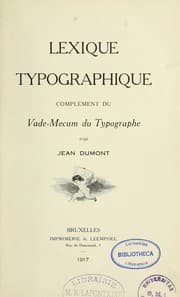 Tapa de Lexique typographique