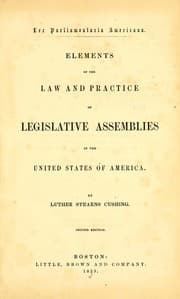Tapa de Lex parliamentaria Americana