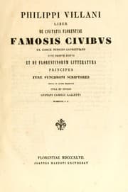 Tapa de Liber de civitatis Florentiae famosis civibvs ex codice Mediceo Lavrentiano nvnc primvm editvs et de Florentinorvm litteratvra principes fere synchroni scriptores denvo in lvcem prodevnt cvra et stvdio Gvstavi Camilli Galletti