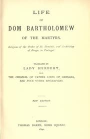 Tapa de Life of Dom Bartholomew of the martyrs