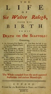 Tapa de The life of Sir Walter Ralegh from his birth to his death on the scaffold
