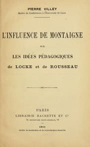 Tapa de L'influence de Montaigne sur les idées pédagogiques de Locke et de Rousseau