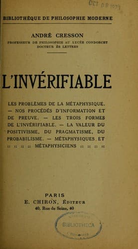 Tapa de L'Invérifiable