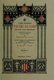 Tapa de Llibre anomenat Valeri Màximo dels dits y fets memorables
