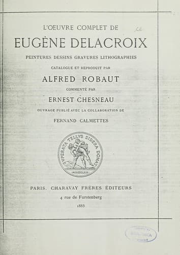 Tapa de L'oeuvre complet de Eugène Delacroix