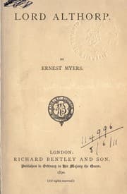 Tapa de Lord Althorp