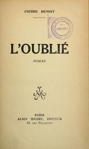 Tapa de L'oublié, roman