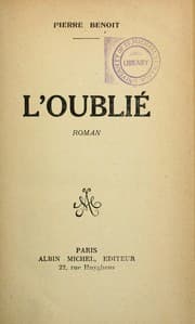 Tapa de L'oublié, roman