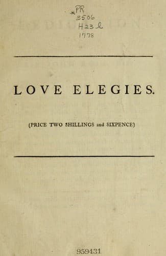 Tapa de Love elegies ...