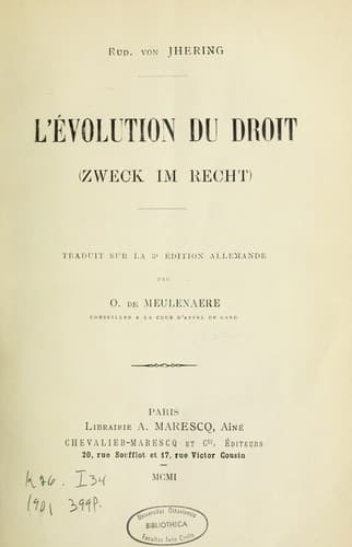 Tapa de L'évolution du droit