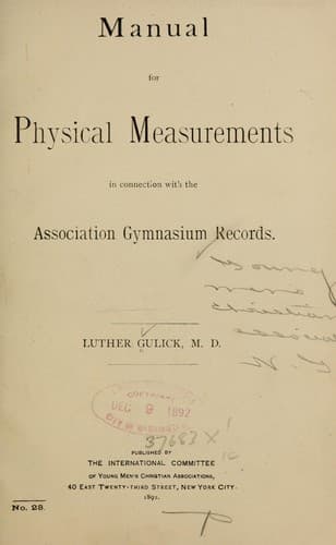 Tapa de Manual for physical measurements...