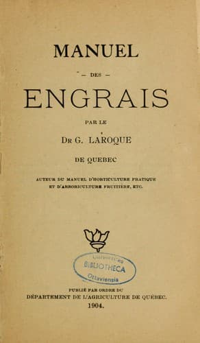 Tapa de Manuel des engrais