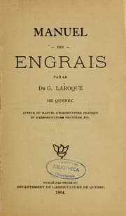 Tapa de Manuel des engrais