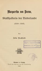 Tapa de Margaretha von Parma, statthalterin der Niederlande (1559-1567) ..