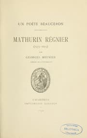Tapa de Mathurin Régnier (1573-1613)