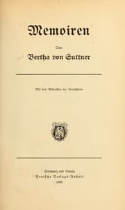 Tapa de Memoiren von Bertha von Suttner