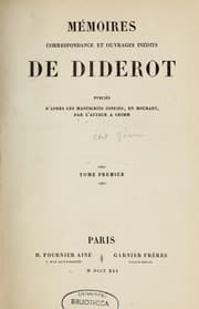 Tapa de Memoires, correspondance et ouvrages inedits de Diderot