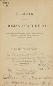 Tapa de Memoir of the late Thomas Scatcherd