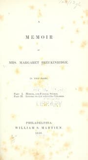 Tapa de A Memoir of Mrs. Breckinridge