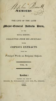 Tapa de Memoirs of the life of the late Major-General Andrew Burn, of the Royal marines