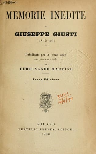 Tapa de Memorie inedite (1845-49)