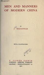 Tapa de Men and manners of modern China