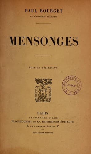 Tapa de Mensonges