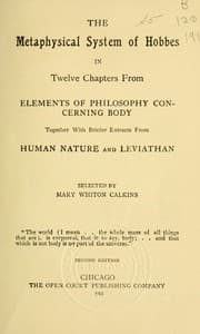 Tapa de The metaphysical system of Hobbes