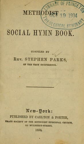 Tapa de Methodist social hymn book