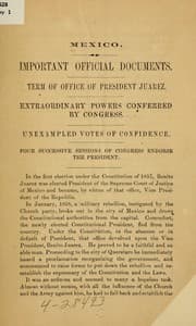 Tapa de Mexico. Important official documents