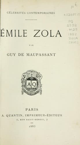 Tapa de Émile Zola