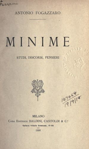 Tapa de Minime, studi, discorsi, pensieri