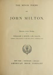 Tapa de The minor poems of John Milton