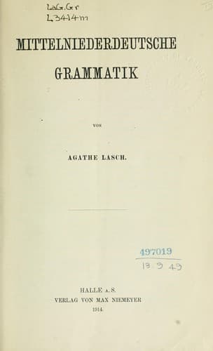 Tapa de Mittelniederdeutsche Grammatik