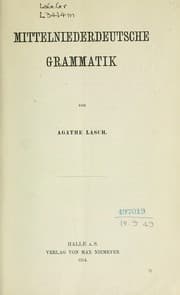 Tapa de Mittelniederdeutsche Grammatik