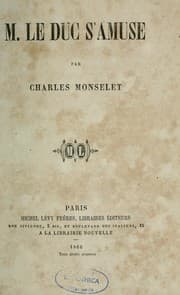 Tapa de M. le Duc s'amuse