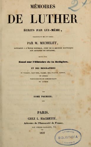 Tapa de Mémoires de Luther