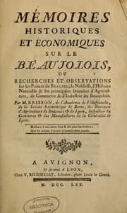 Tapa de Mémoires historiques et économiques sur le Beaujolois--
