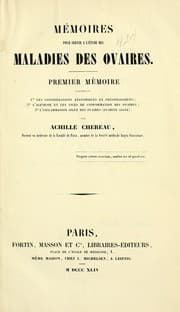 Tapa de Mémoires pour servir à l'étude des maladies des ovaires