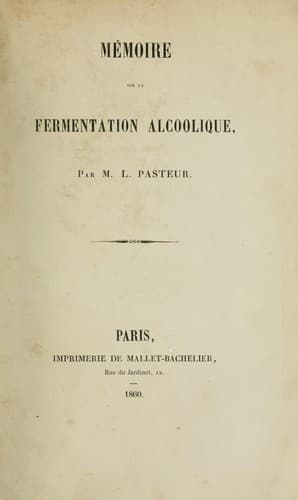 Tapa de Mémoire sur la fermentation alcoolique