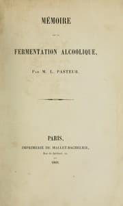 Tapa de Mémoire sur la fermentation alcoolique
