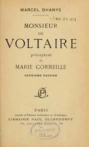 Tapa de Monsieur de Voltaire, précepteur de Marie Corneille