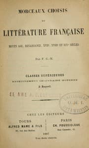 Tapa de Morceaux choisis de littérature française