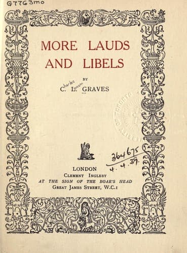Tapa de More lauds and libels