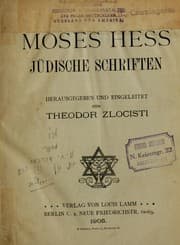 Tapa de Moses Hess Jüdische Schriften