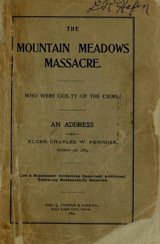 Tapa de The Mountain Meadows massacre