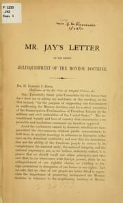 Tapa de Mr. Jay's letter on the recent relinquishment of the Monroe doctrine