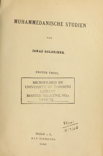 Tapa de Muhammedanische Studien